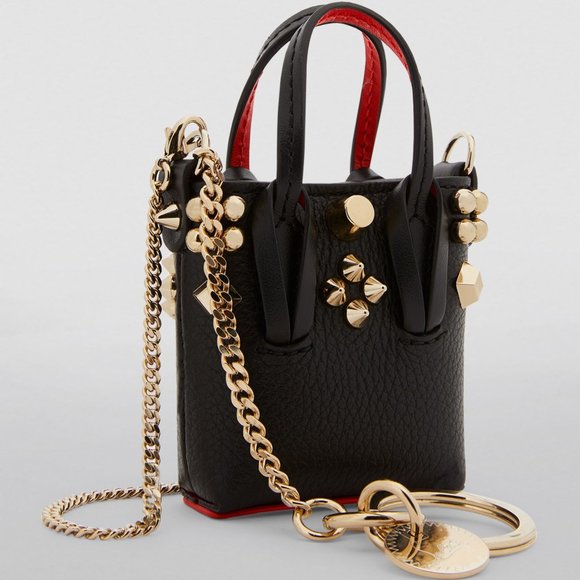 Christian Louboutin CABATA Leather Crossbody Chain AirPods Case Key Ring Bag - Picture 2 of 15